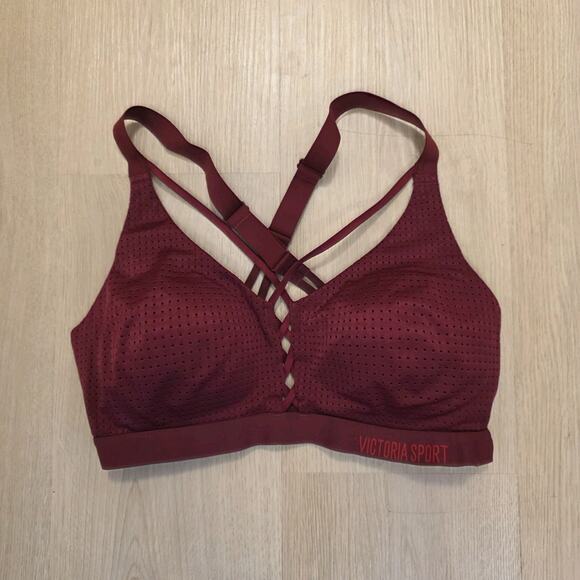 Victoria's Secret Other - Victoria's Secret Maroon Criss Cross Ventilated Stretchy Padded Sports Bra 32D
